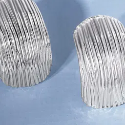 Rubans Voguish Rhodium Plated Studs Earrings image 5