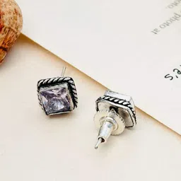 ABDESIGNS Silver Plating Square Shaped Studs Earrings image 3