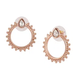 Estele Rose Gold Plated Circular Studs Earrings image 3