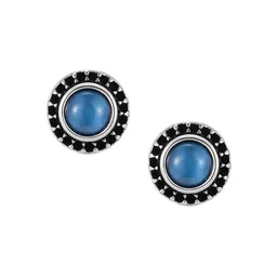 Peora Silver-Plated Artificial Stones Studded Circular Shaped Studs image 4