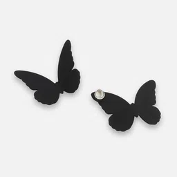 SOHI Black & Gold Plated Contemporary Studs Earrings image 3