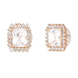 Estele Rose Gold Plated Square Studs Earrings image 2