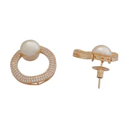 Kushal's Fashion Jewellery Gold Plated Cubic Zirconia Studs Earring image 3