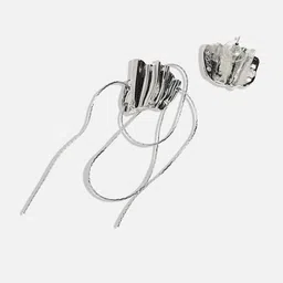 DressBerry Silver-Toned Silver Plated Drop Earrings image 3
