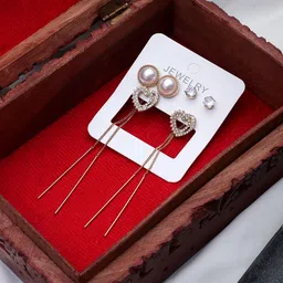 DESTINY JEWELS Set Of 3 Gold-Plated Circular Shaped Studs image 2