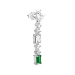 GIVA Rhodium Plated 925 Sterling Silver Contemporary Drop Earrings image 3