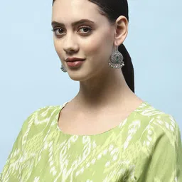 Biba Silver-Plated Oxidised Teardrop Shaped Drop Earrings image 3