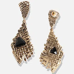 SOHI Gold-Plated Contemporary Drop Earrings image 5