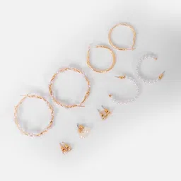 DressBerry Set Of 12 Gold-Plated Contemporary Studs Earrings image 3