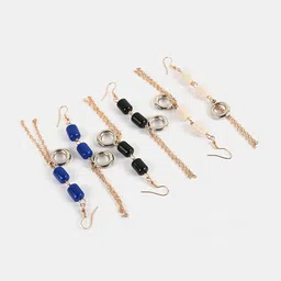 BuckleUp Pack Of 3 Beaded Contemporary Drop Earrings image 4