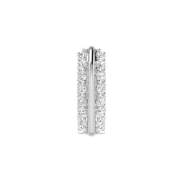 ORIONZ Men Sterling Silver Cubic Zirconia Studded Contemporary Hoop Earrings image 5