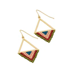 Accessorize Beaded Triangular Drop Earrings image 2