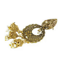 PRIVIU Brass-Plated Crescent Shaped Jhumkas image 4
