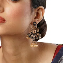 Anouk Brass-Plated Floral Jhumkas image 3