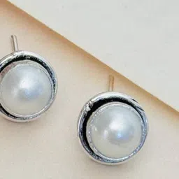 ABDESIGNS Silver Plating Spherical Shaped Studs Earrings image 4