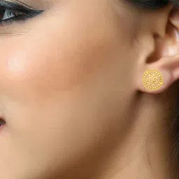 Vighnaharta Pack Of 4 Floral Gold-Plated Studs Earrings image 2