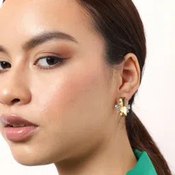 SOHI Gold-Plated Contemporary Studs Earrings-picture-30