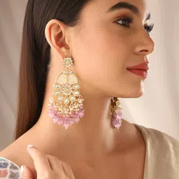 Priyaasi Gold-Plated Contemporary Chandbalis Earrings image 3