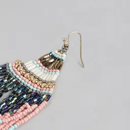 RICHEERA Pink & Blue Contemporary Beaded Drop Earrings image 3