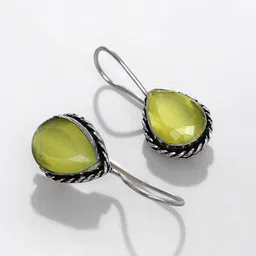 SOHI Women Silver Plated Teardrop Shaped Drop Earrings image 3