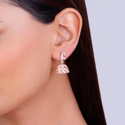 GIVA 925 Sterling Silver Rose Gold Plated Contemporary Drop Earrings image 4