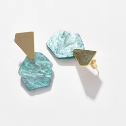 SOHI Gold-Plated Contemporary Drop Earrings image 3