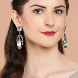 Rubans Silver-Plated Contemporary Drop Earrings image 4