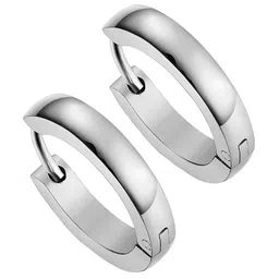 KARISHMA KREATIONS Unisex Silver-Plated Contemporary Hoop Earrings image 4