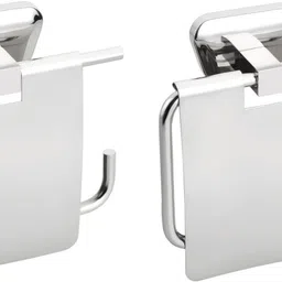 Easyhome Furnish Stainless Steel Toilet Paper Holder/Stainless Steel Tissue Paper Holder Set of 2 Pieces-Creta Stainless Steel Toilet Paper Holder-image-2
