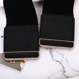 killfe Women Casual Black Fabric Belt image 3