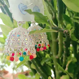 skj 001 Silver Jhumki Earring image 2