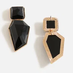 SOHI Black & Gold-Plated Contemporary Drop Earrings image 5