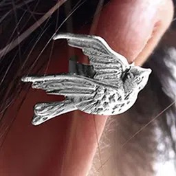 Young & Forever Silver-Plated Feather Shaped Ear Cuff Earrings image 5