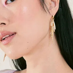 Accessorize Contemporary Mixed Tassel Leaf Drop Earrings image 5