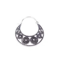 Studio One Love Silver-Plated Oxidised Hoop Earrings image 4