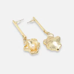 SOHI Gold-Toned Contemporary Drop Earrings image 4