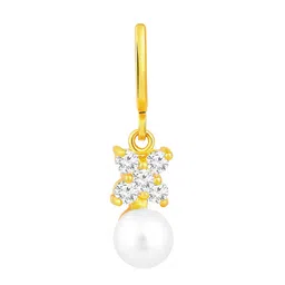 Peora Gold-Plated CZ Studded Contemporary Drop Earrings image 3