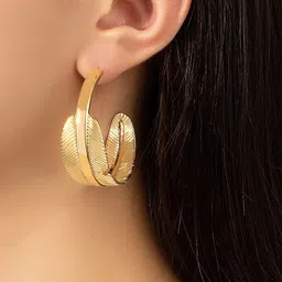 Bellofox Gold Plated Contemporary Half Hoop Earrings image 4