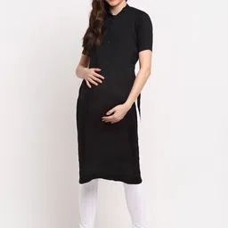 MYLO ESSENTIALS Women Pack of 2 Solid Churidar-Length Maternity Leggings image 3