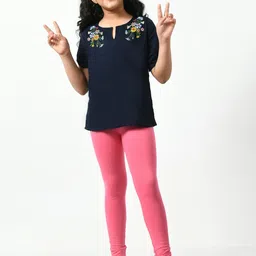 BAESD Girls Pack Of 2 Super Soft Ankle-Length Leggings image 3