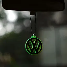 eliteauto Premium Volkswagen Green fluorescent car Mirror Hanging with Metal Chain Car Hanging Ornament-picture-21