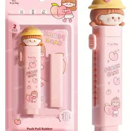 fiddlerz Cute Eraser for kids Retractable, Push-Pull Rubber Eraser for Students Non-Toxic Eraser-picture-14