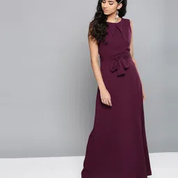 harpa Women A-line Maroon Maxi/Full Length Dress-picture-34