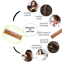 joshimmridha handmade Wooden Neem Wood Comb Hair Growth Detangling Hair Fall Control Kanghi image 3