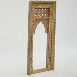 suncity decors Yellow Distress Color Handpainted Mango Wood Carving Jharokha Frame image 4