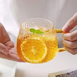 tinsuhg Glass Borosilicate Glass Golden hendal mug , coffee & tea cup set, Premium image 2