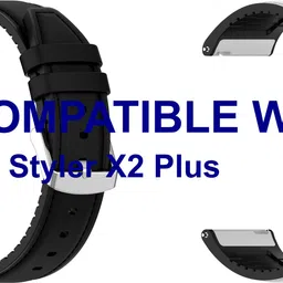 ACM WSM33U22BKWT3757 Pack of 2 Watch Strap Leather Silicone 22mm for Fastrack Styler X2 Plus Smartwatch (Black/White) Smart Watch Strap-picture-21