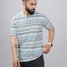 elepants Men Printed Cotton Blend Straight Kurta image 5