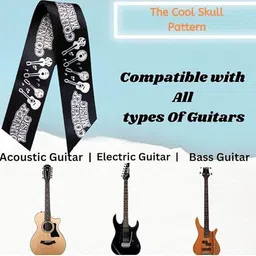 imaginea Guitar Strap with Wall Mount Holder & 5 Picks for Acoustic & Electric Polyester Strap image 3