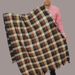 Vrinde Wool Checkered Men Shawl-image-79